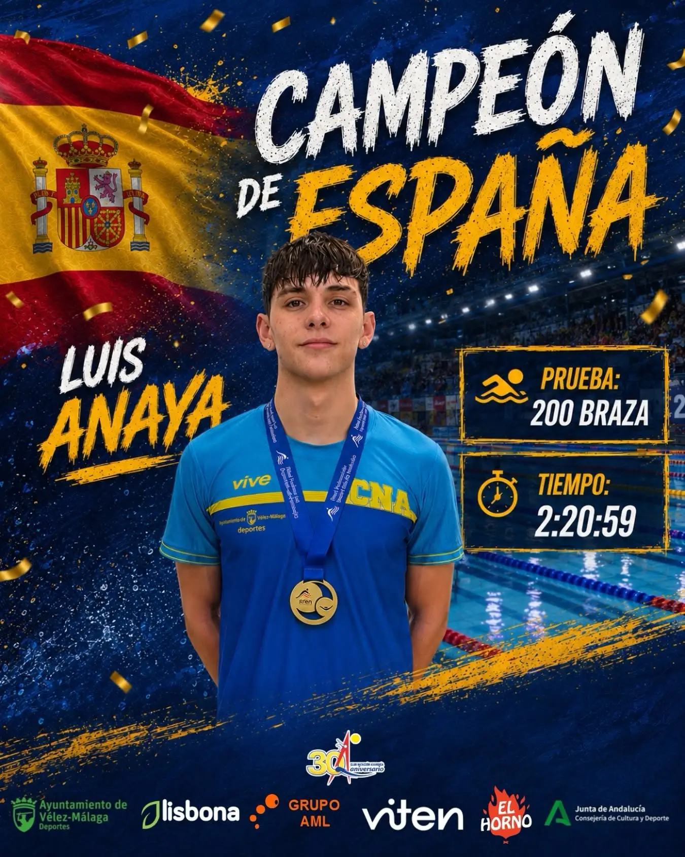 Club Natación Axarquía: imagen reciente del equipo 16